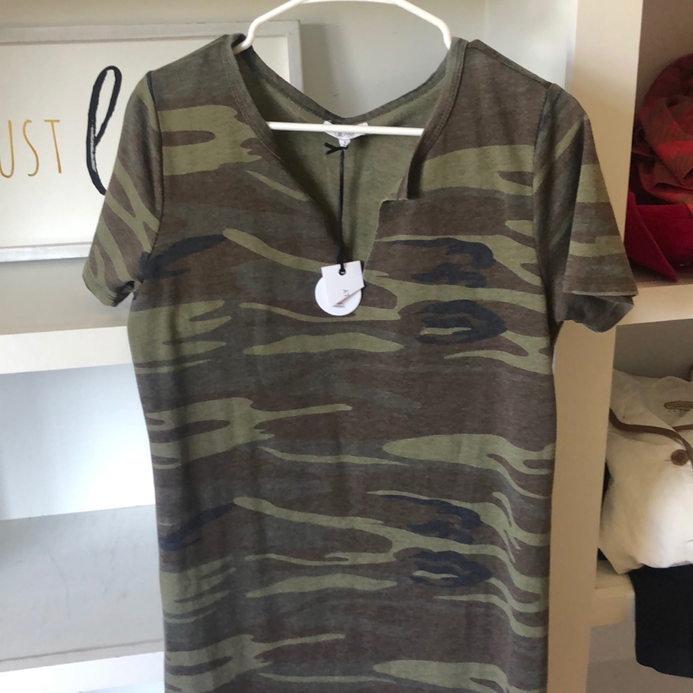 Adorable cotton camo tshirt dress NWT